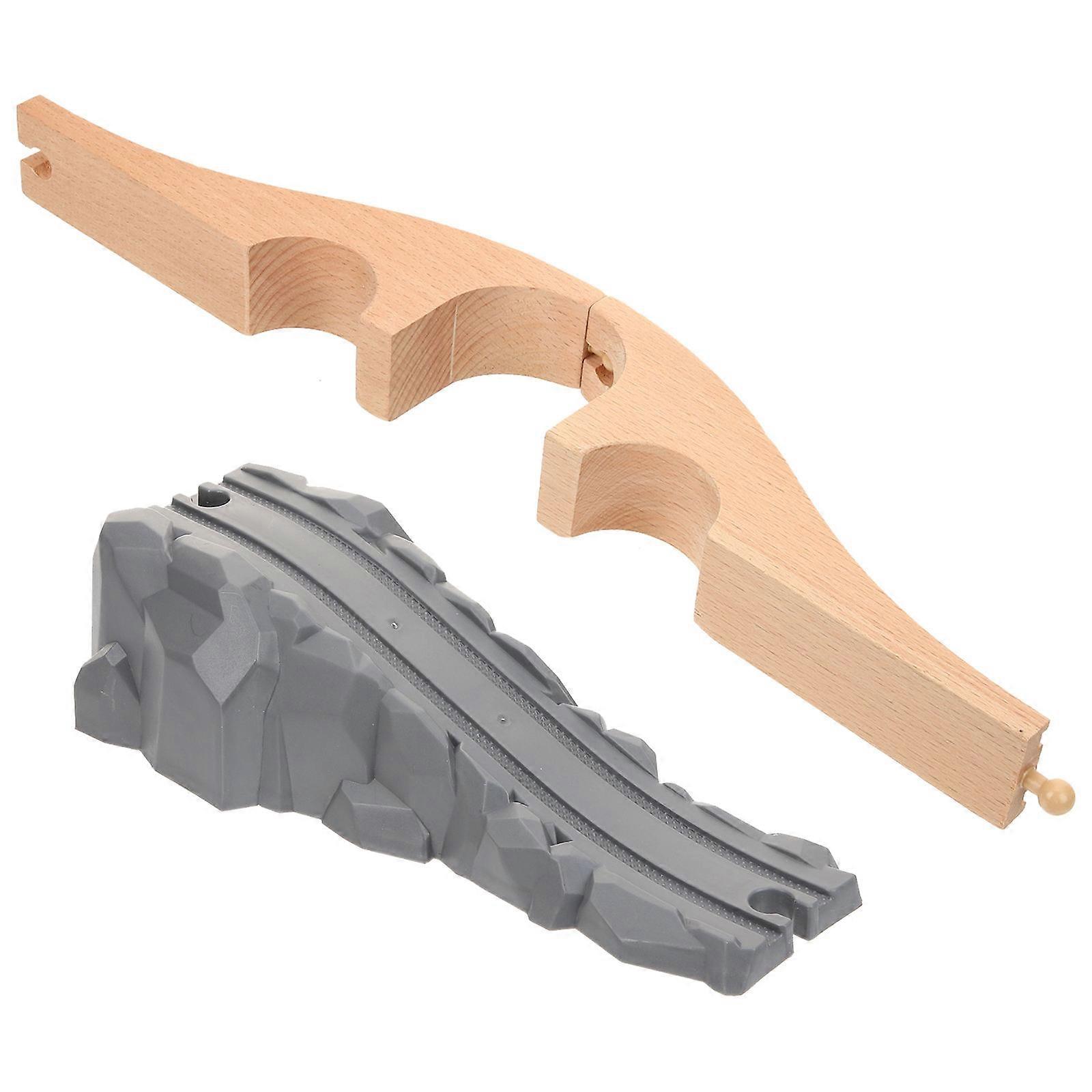 Fire Train Bridge Toy Railway Model for Playing 2Pcs