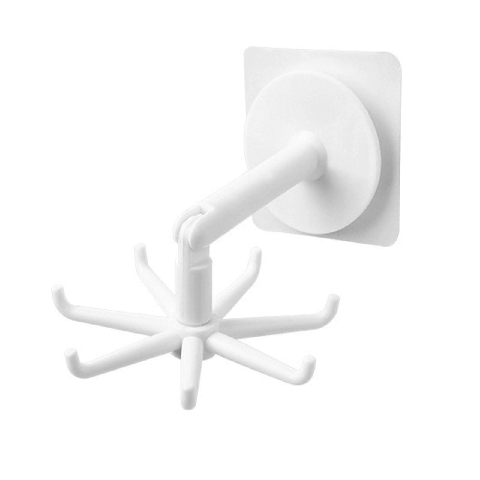 Rotating Hook Organizer 360° Wall Mounted SpaceSaving 7Prong Hanger for Kitchen and Bathroom