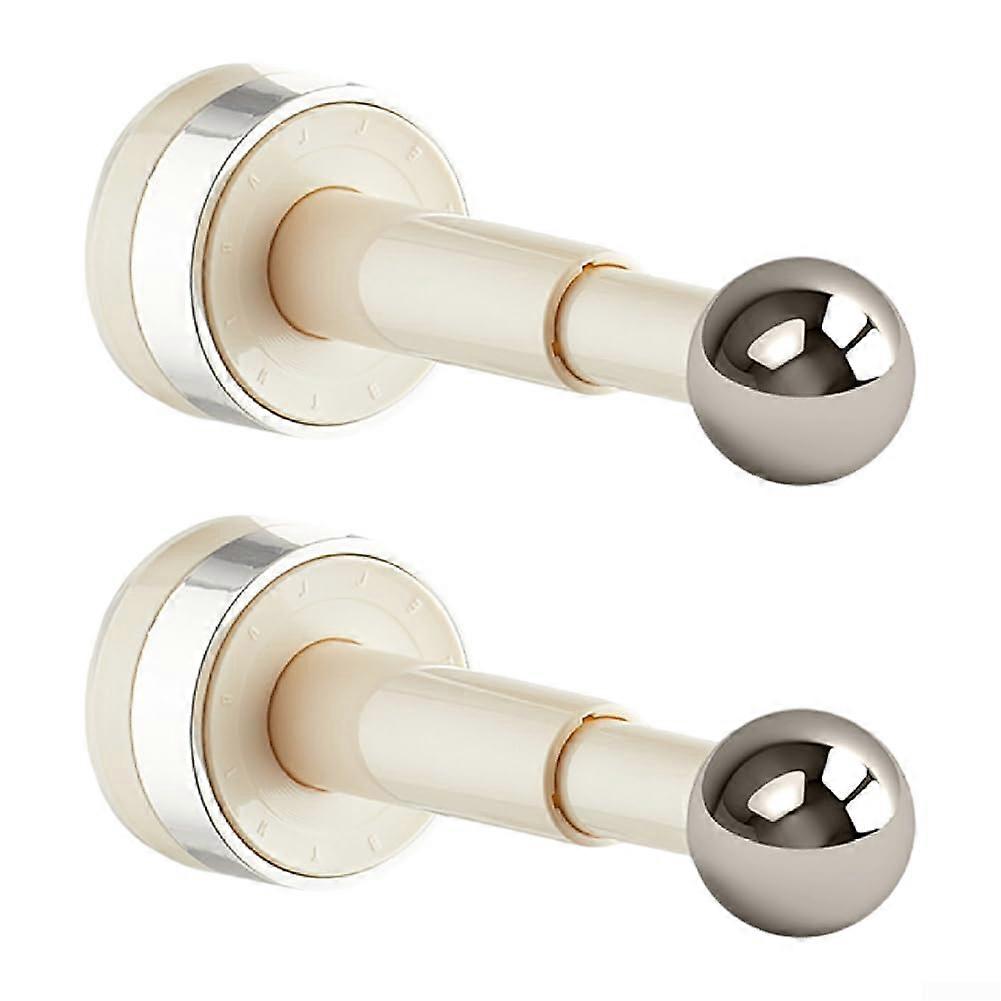 Suction Cup Wall Hooks Adjustable Telescopic Hangers Drill SpaceSaving Clothes Organizer White