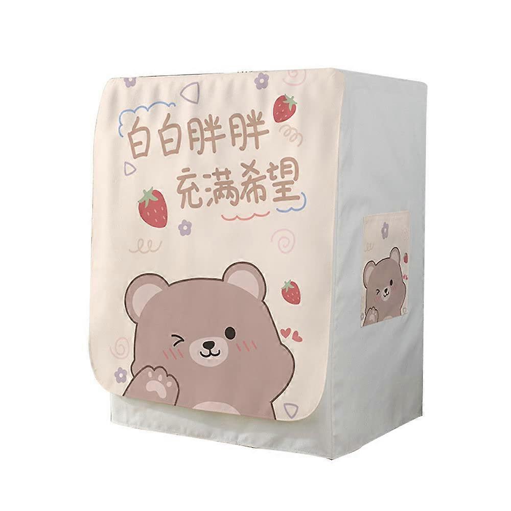Waterproof Dustproof Front Load Washing Machine Cover Sunproof Protector Brown Bear L 912kg