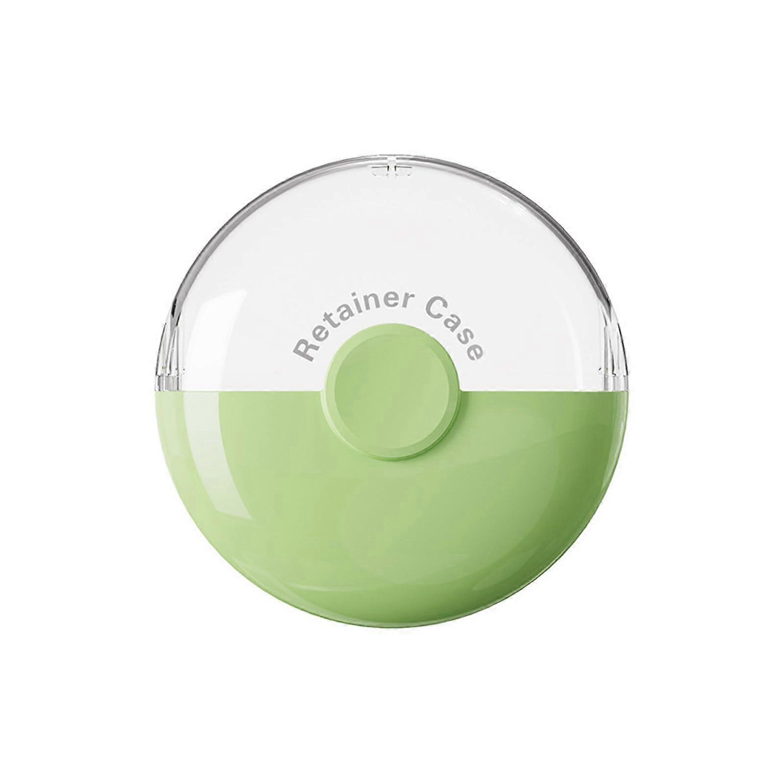 Retainer Case with Secure Lock and Removable Tray, Compact Denture Cleaning Travel Storage Box Green