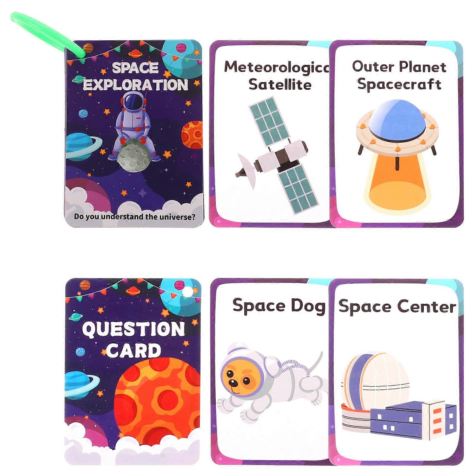 Space Cartoon Flash Cards for Learning 34Pcs Kids Plaything