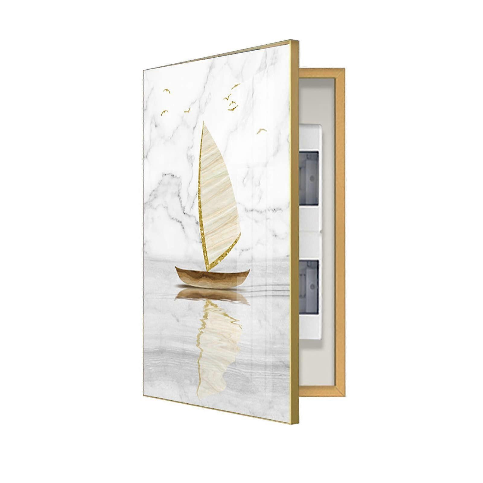Electrical Panel Cover 40x60cm Gold Wall Mounted Decorative Switch Panel Waterproof Elegant Design
