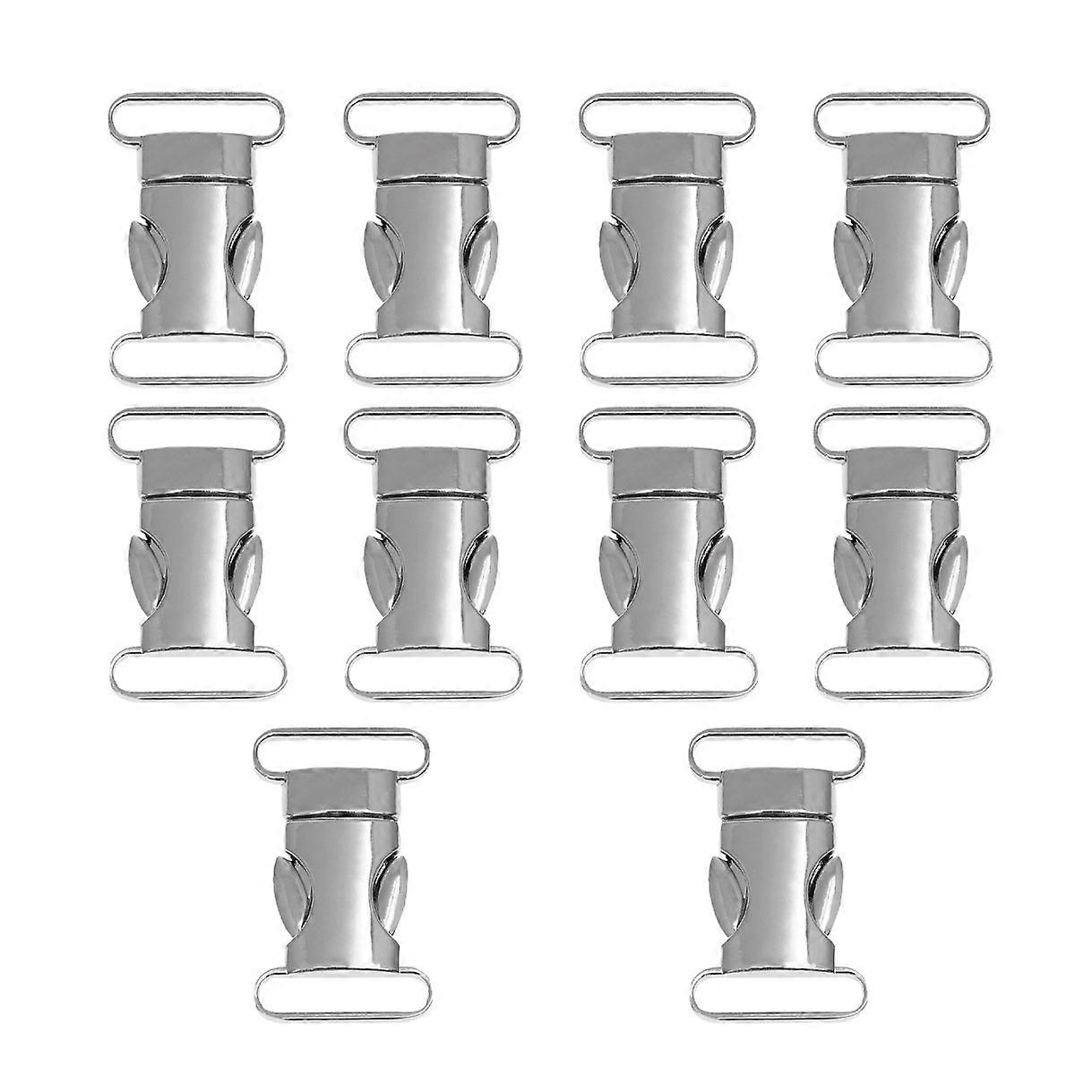Safety Buckles 10Pcs Interlocking Metal Buckle 20Mm Silver Suitable For Custom Labeling
