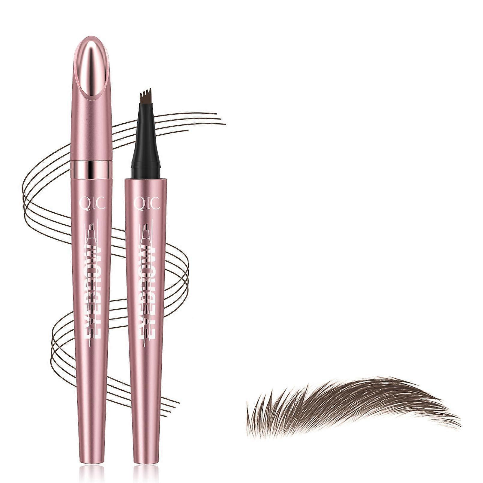 Waterproof Eyebrow Pencil Black Brown, 4 Tip Microblading Brow Pen, Long Lasting Smudge Proof