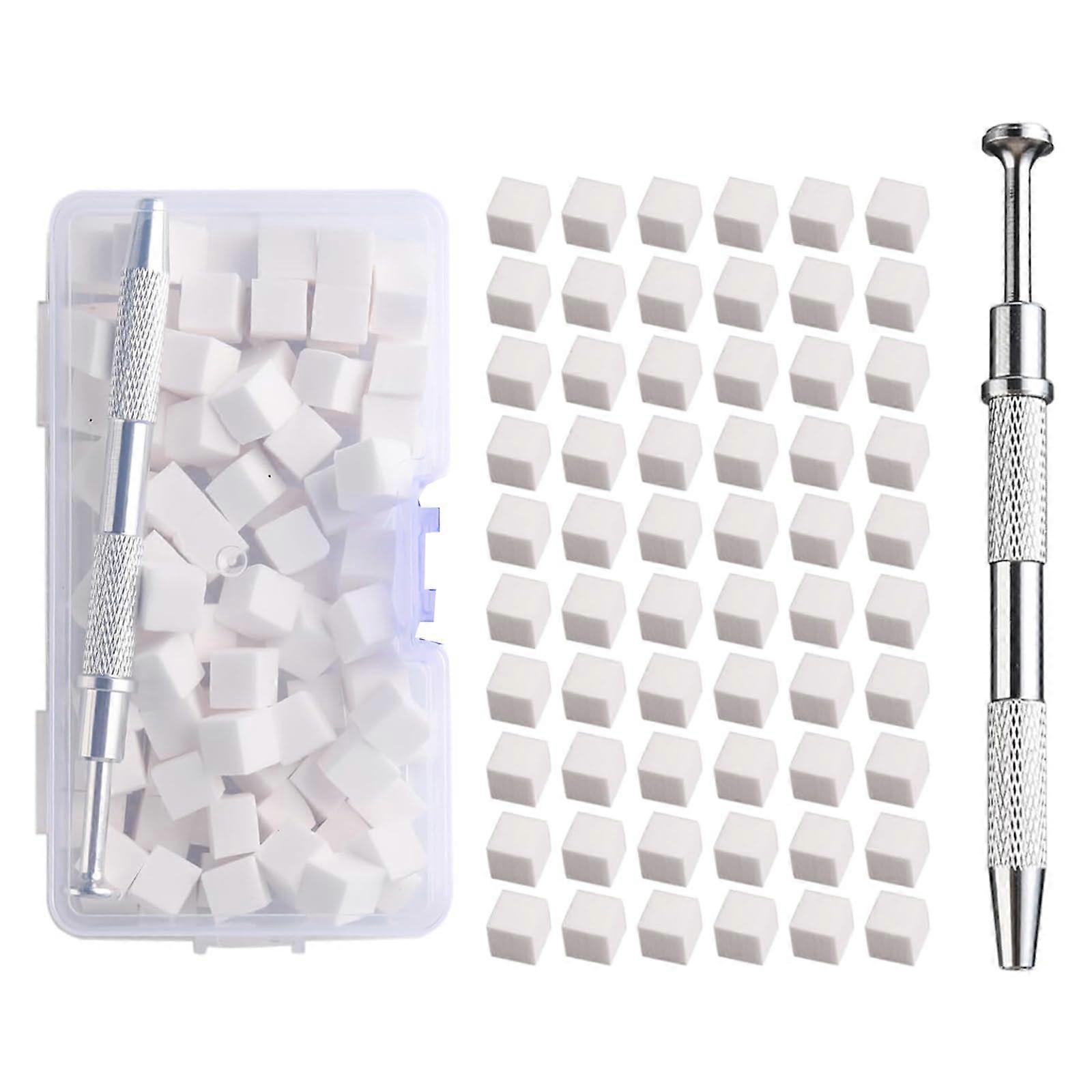 Nail Art Sponge Tool with Precise 4Claw Grip and 100 Mini Ombre Sponges for Gradient Nails