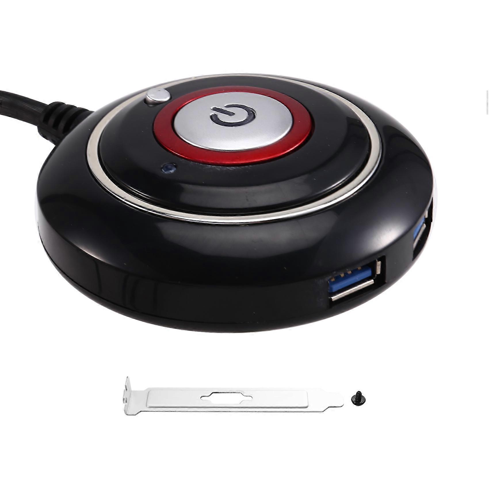 Computer Desktop Switch Button with Dual USB Port Desktop Host External Start Button Paste Type Swich