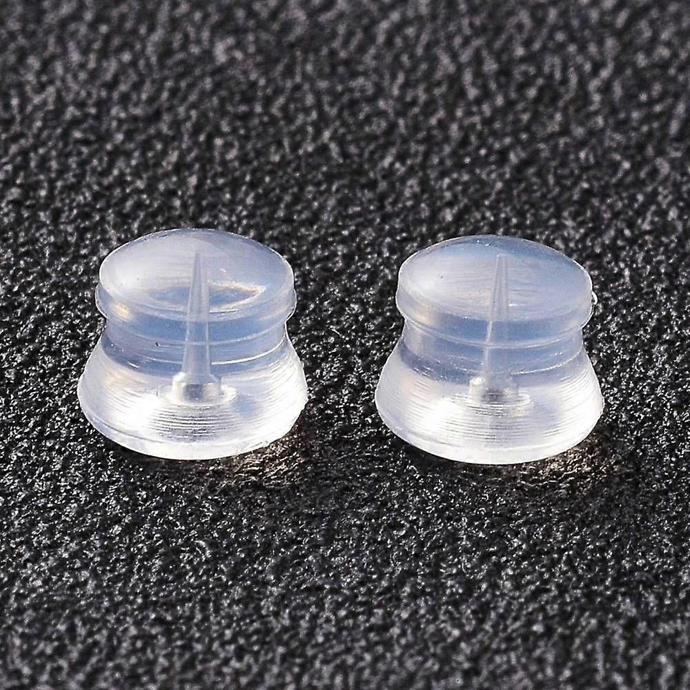 Silicone Ear Nuts Earring Backs for Stud Earring Making Clear 5.5x4.5mm Hole: 1mm.