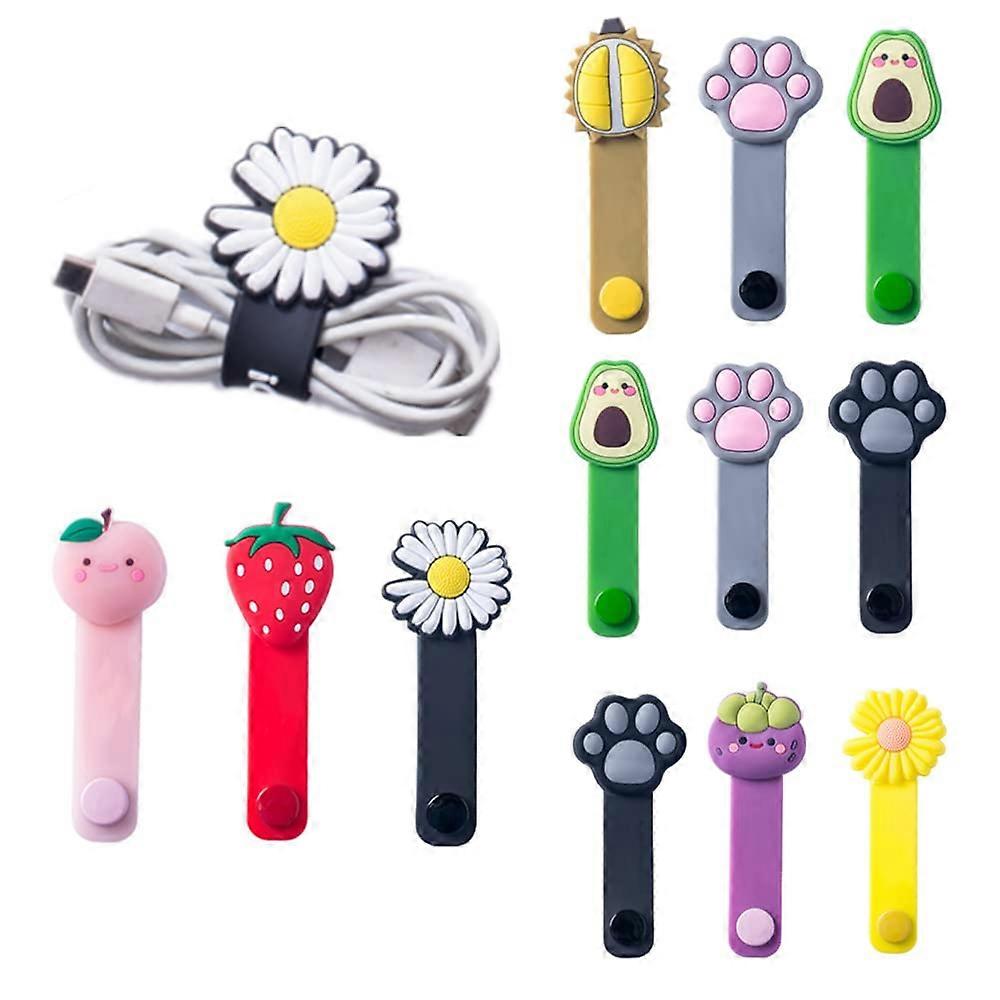 12PCS Reusable Silicone Cable Organizer Clips with Magnetic Snap Closure for PC, Phone, Headset