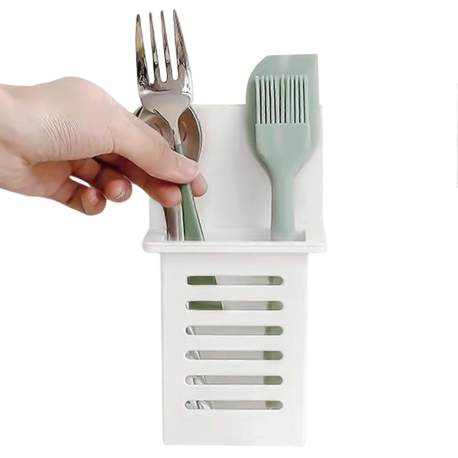 Wall Mounted Toothbrush Holder Drill Bathroom Organizer with Large MultiUse Ventilated Storage