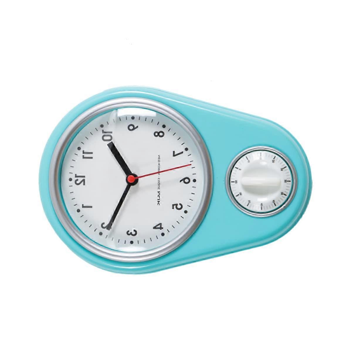 Creative Wall Mount Kitchen Timer Blue Modern Decorative Clock for Cooking and Home Use