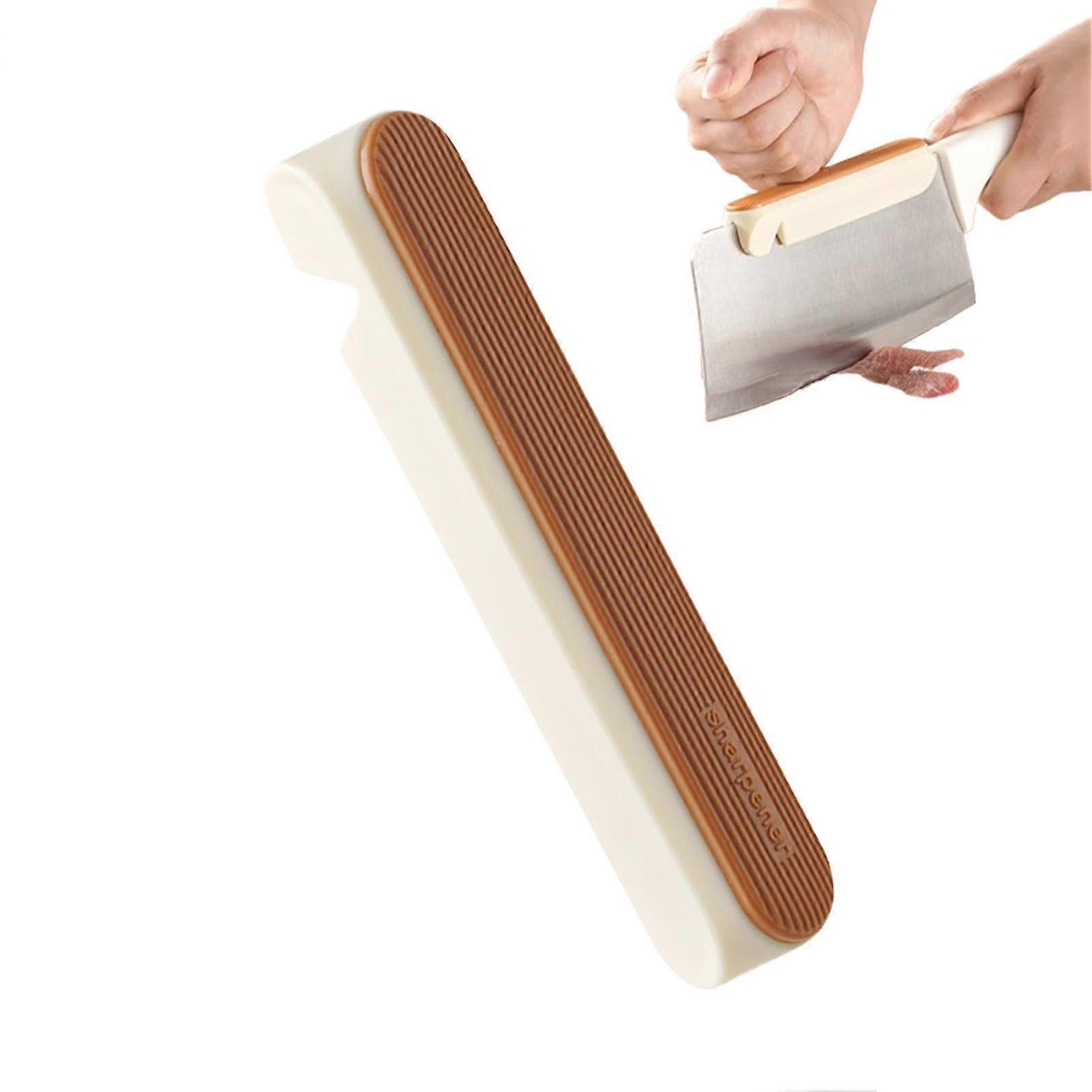 Finger Guard for Cutting with BuiltIn Knife Sharpener, Kitchen Safety Vegetable Finger Protector Orange