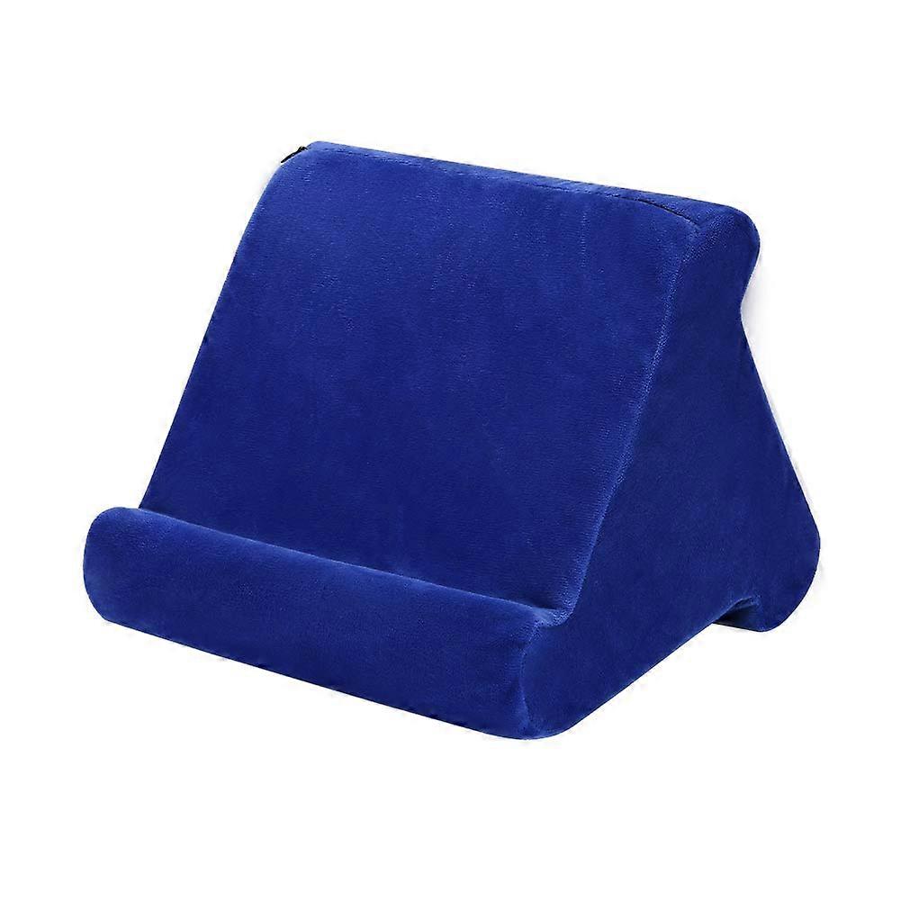 Tablet Pillow Stand for Bed and Couch, Foldable Lap Holder for iPad with 3 Viewing Angles, Blue