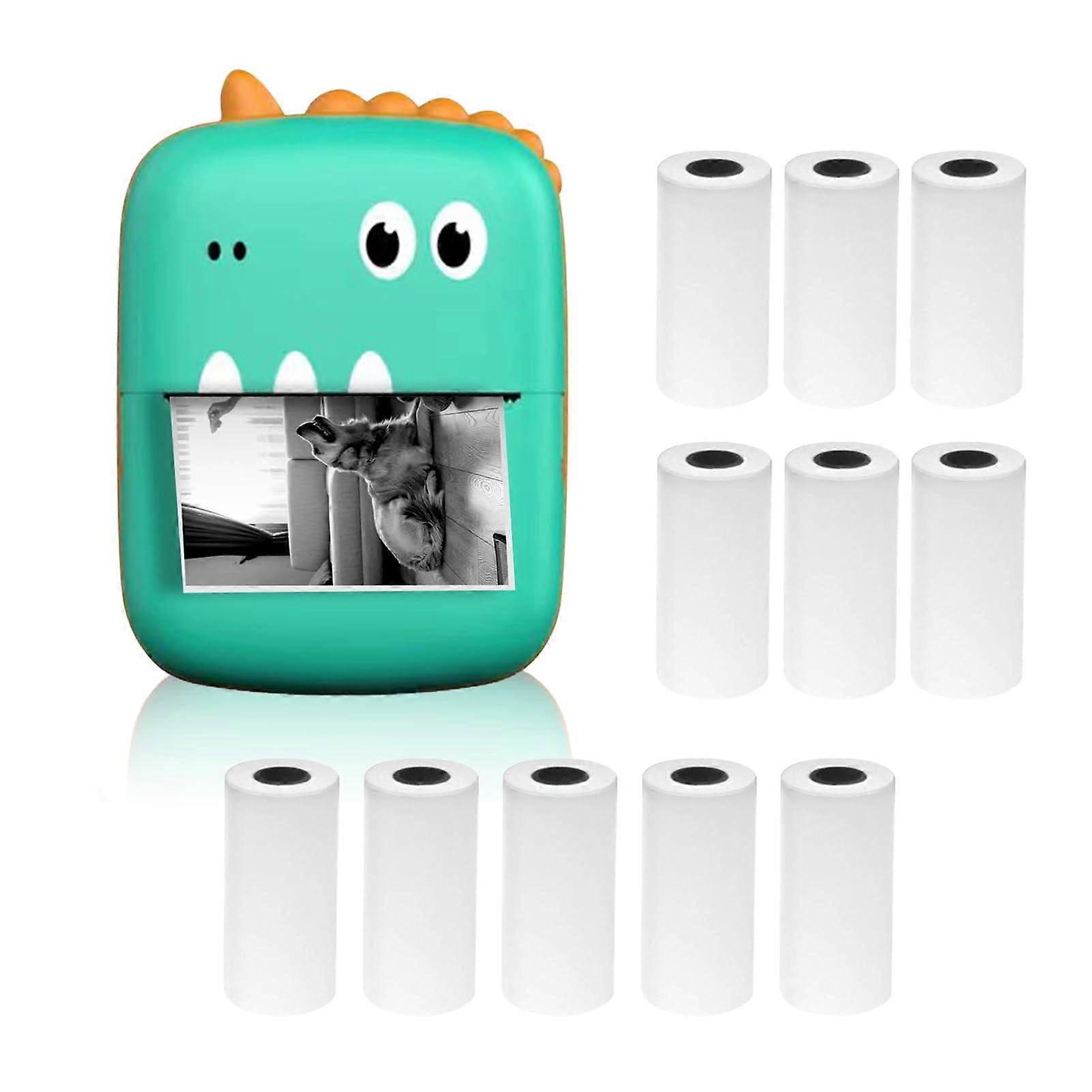 Mini Thermal Printer Wireless Inkless Photo and Label Printer for Smartphone iOS Android 57mm with 11 Paper Rolls