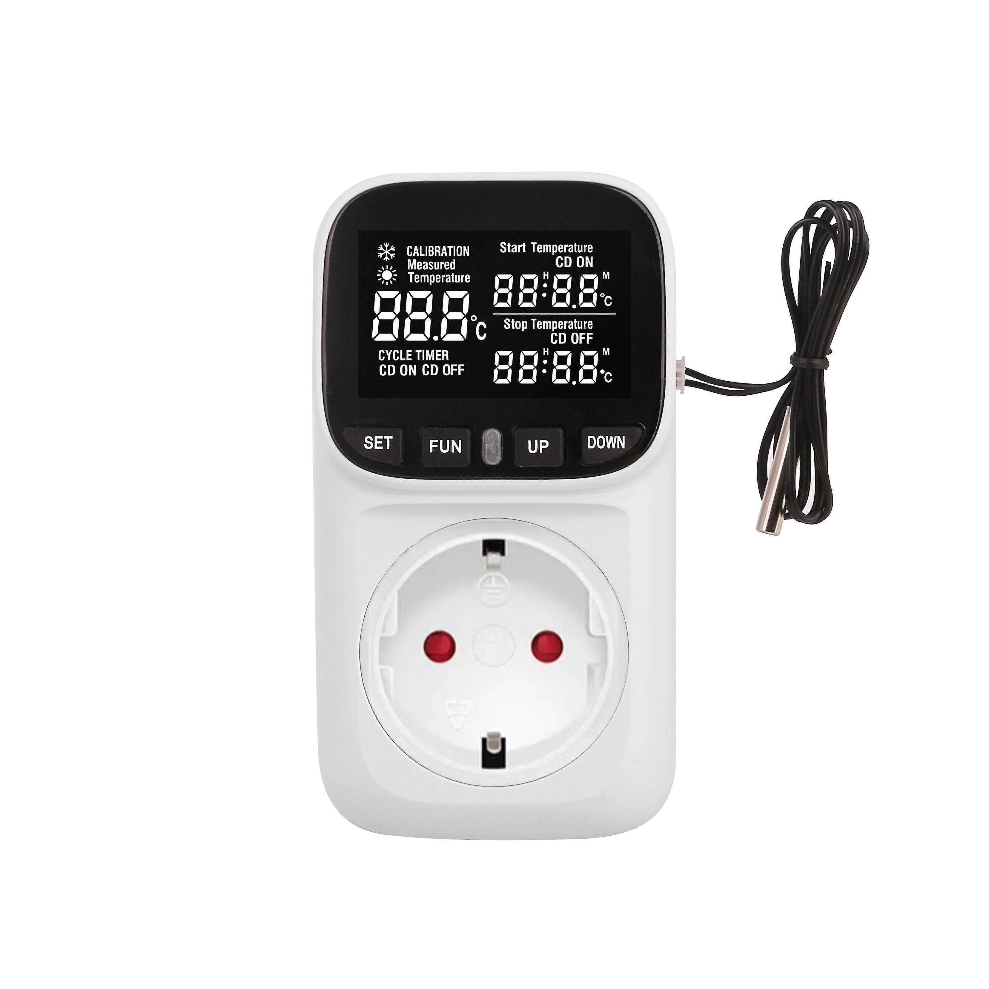 Digital Temperature Controller Socket Thermostat EU Plug 220V With Timer Switch Heating Cooling compatible with Refrigerator Aquaculture