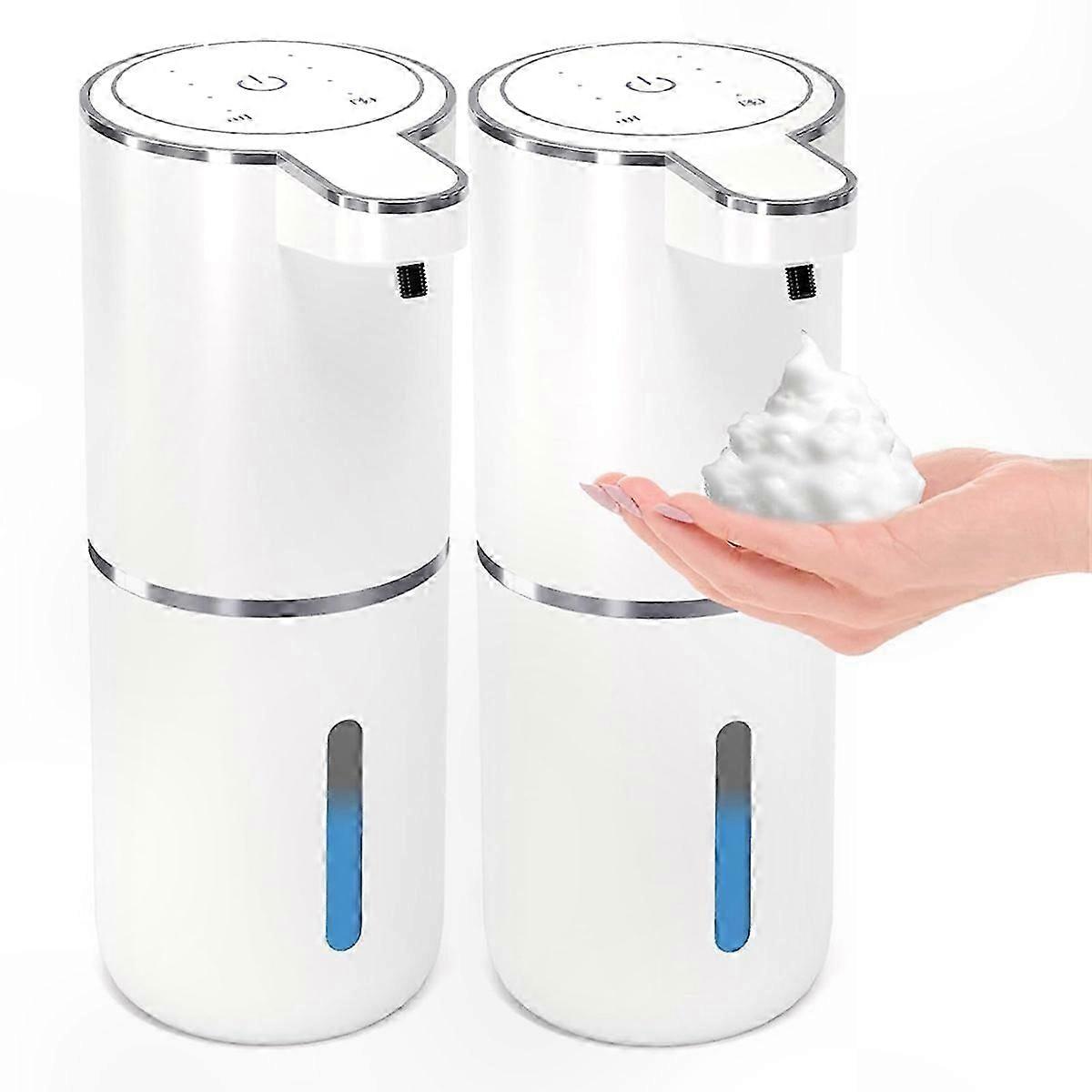 2pcs Automatic Foaming Soap Dispenser, Touchless Rechargeable Wall Mounted Smart Soap Dispenser