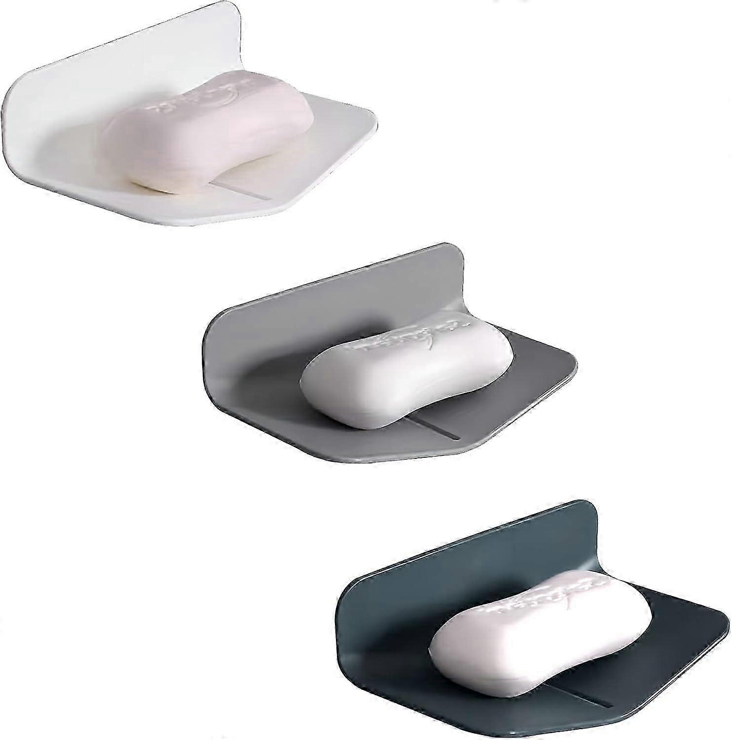 Self-Draining Soap Holder 3-Piece Set for Bathroom Sink