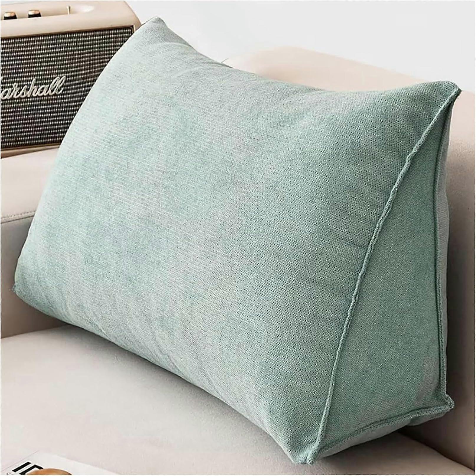 Wedge Reading Pillow with Ergonomic Support, Removable Cover, Side Pocket, Velvet Backrest