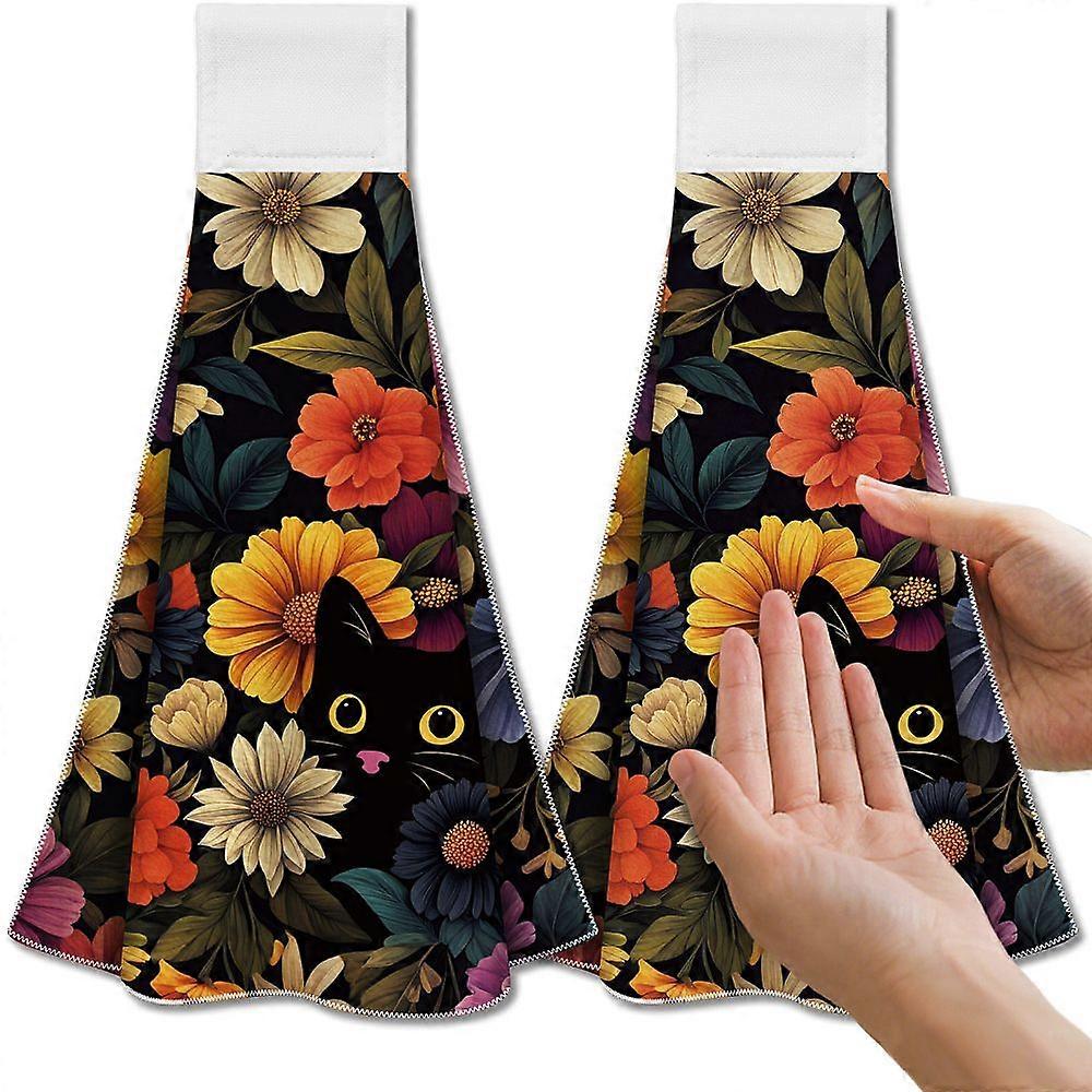 Microfiber Hanging Towel for Kitchen Flower 345x315mm 2pcs/set