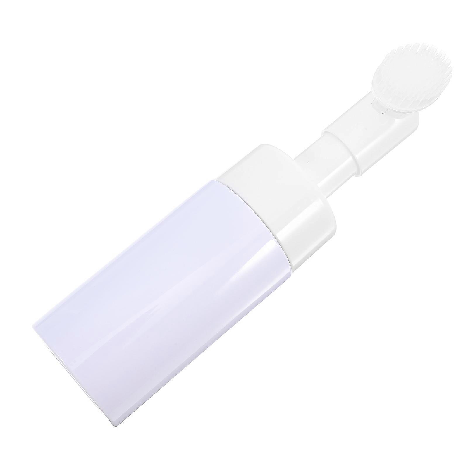 Plastic Foam Pump Bottle with Brush for Home Use 5Pcs White Set
