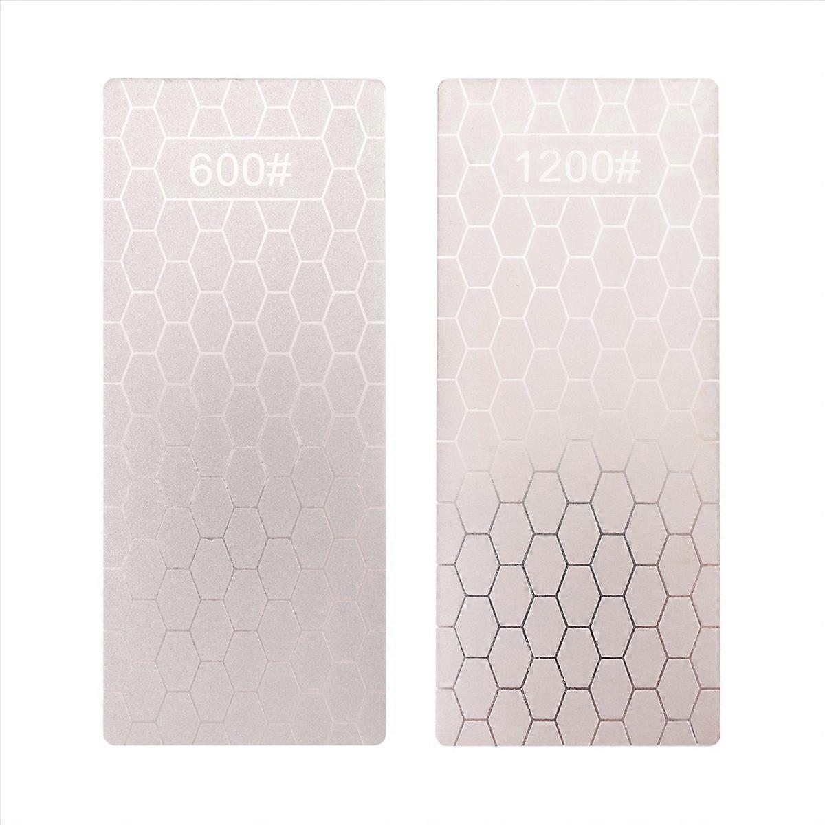 2PCS Diamond Sharpening Stone, Whetstone with Base(600/1200 Grit)