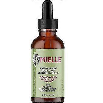 Aceite capilar de romero y menta 2025 Organics con biotina y aceites esenciales, tratamiento fortalecedor para puntas abiertas y cuero cabelludo seco, 56 ml