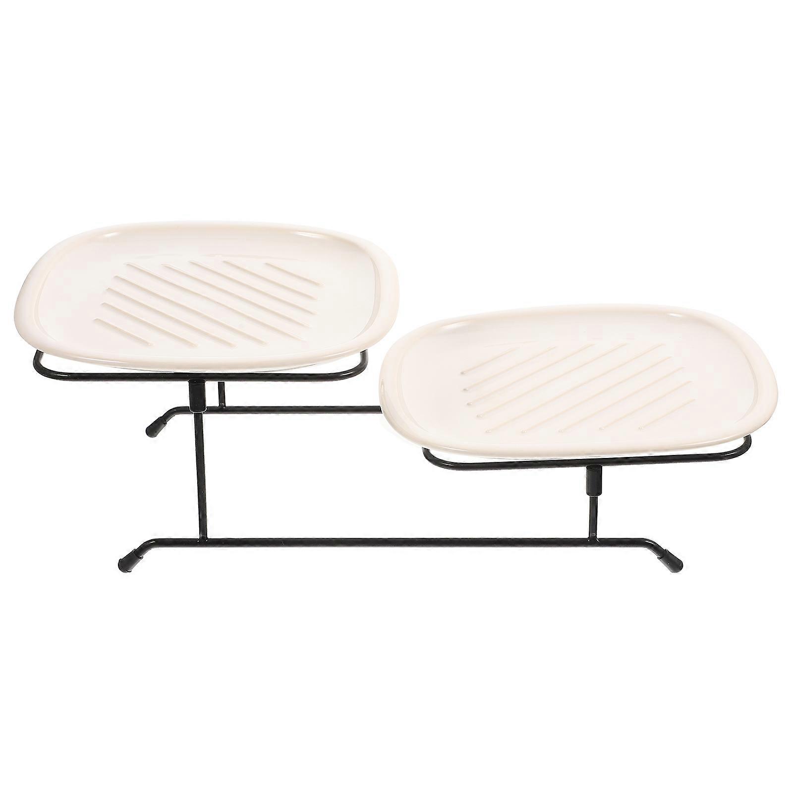 Cake Serving Plate Double Layer Tray Great for Snack Storage