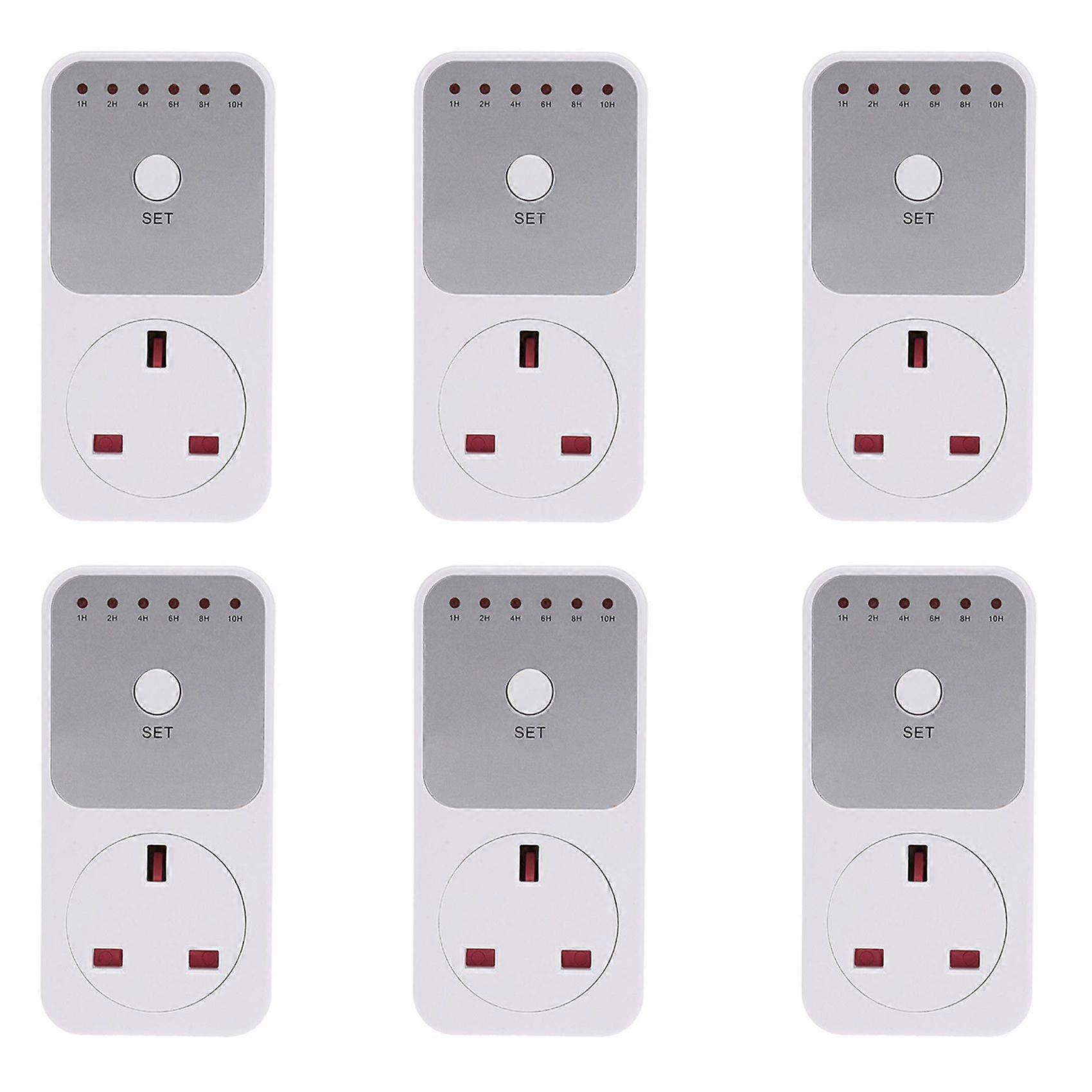 6X Smart Control Countdown Timer Switch Plug-in Socket Auto Shut Off Outlet UK Plug