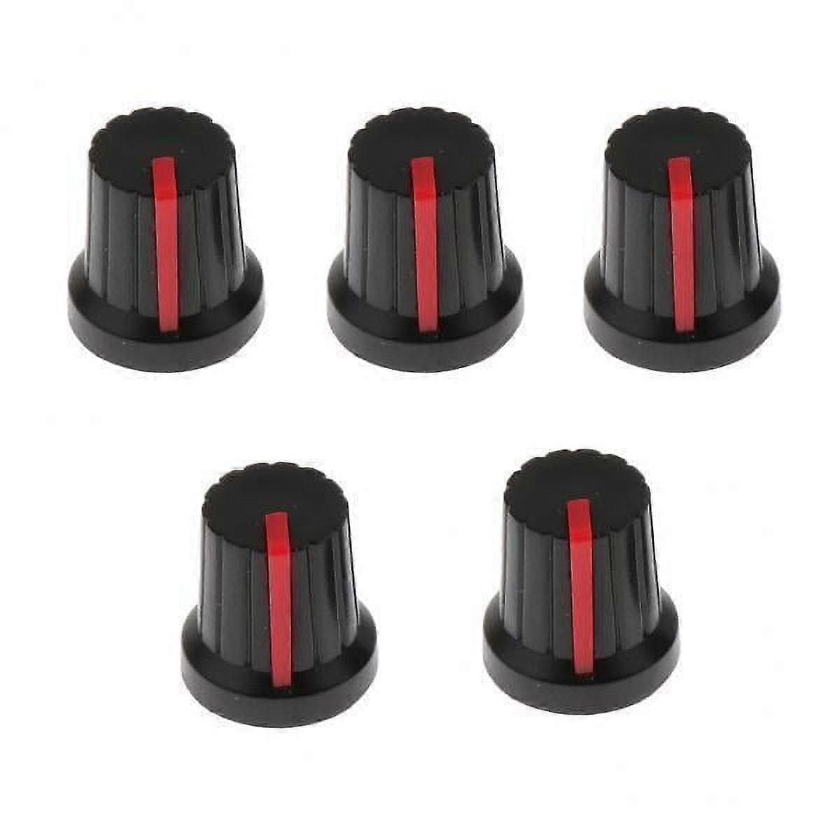 2x5pcs Guitar Effect Pedal Knob Amplifier Control Knobs Black+red