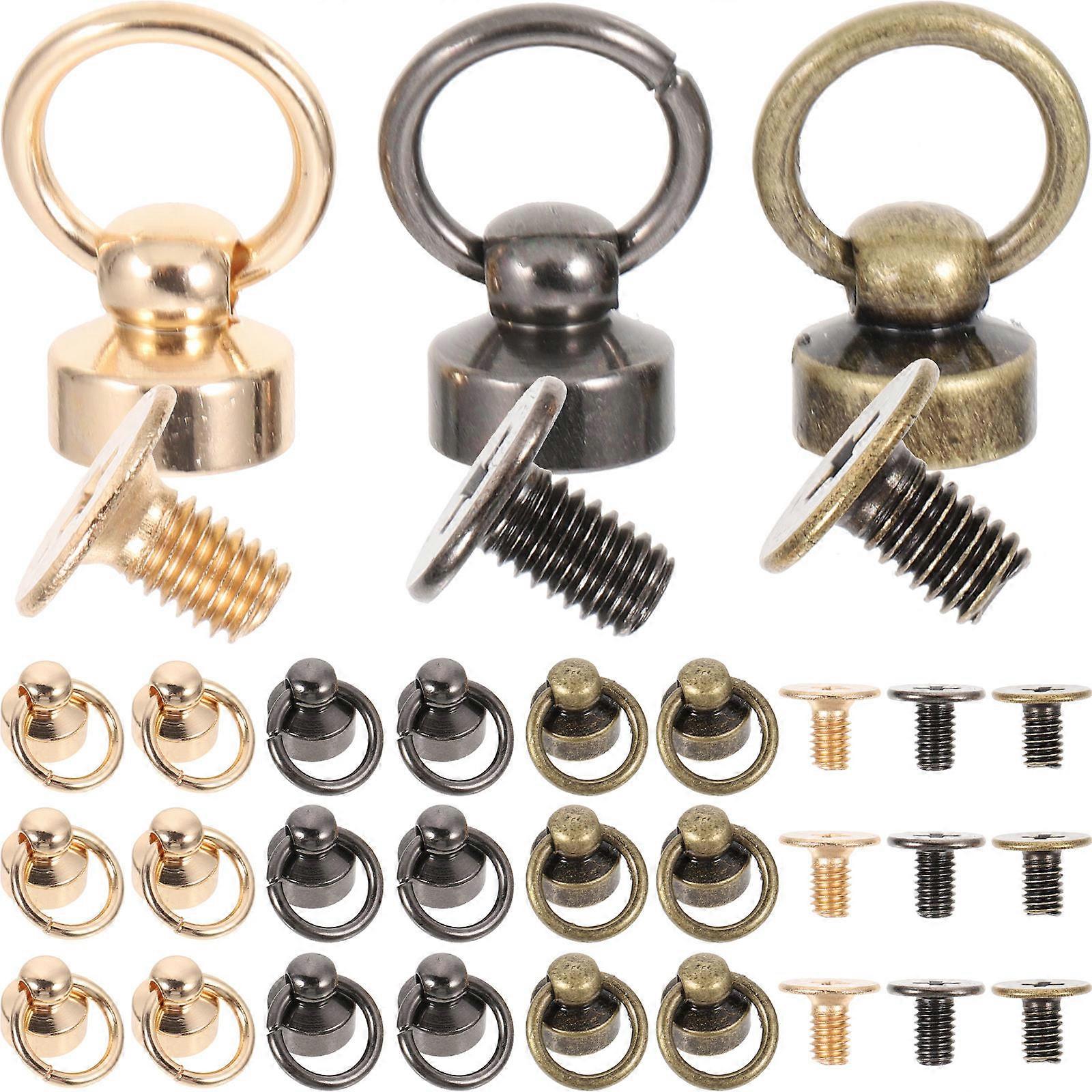 Copper Screwback Round Head Rivet with Pulling Ring for Decor 60Pcs