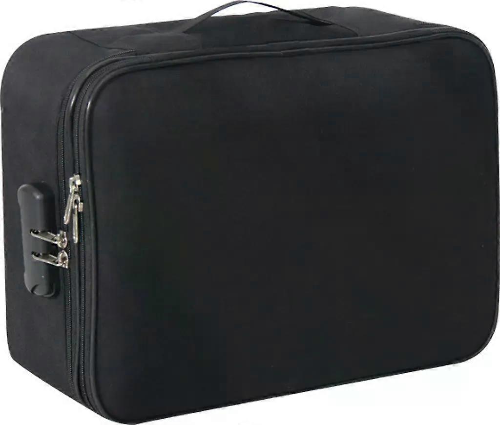 Fireproof Document Bag Safe, Fireproof Waterproof Cash Box - Two-Layer - Black