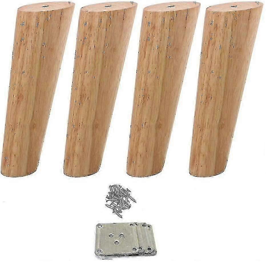 4pcs 7 polegadas Pernas de Sofá Cônicas de Madeira Maciça Pés de Móveis