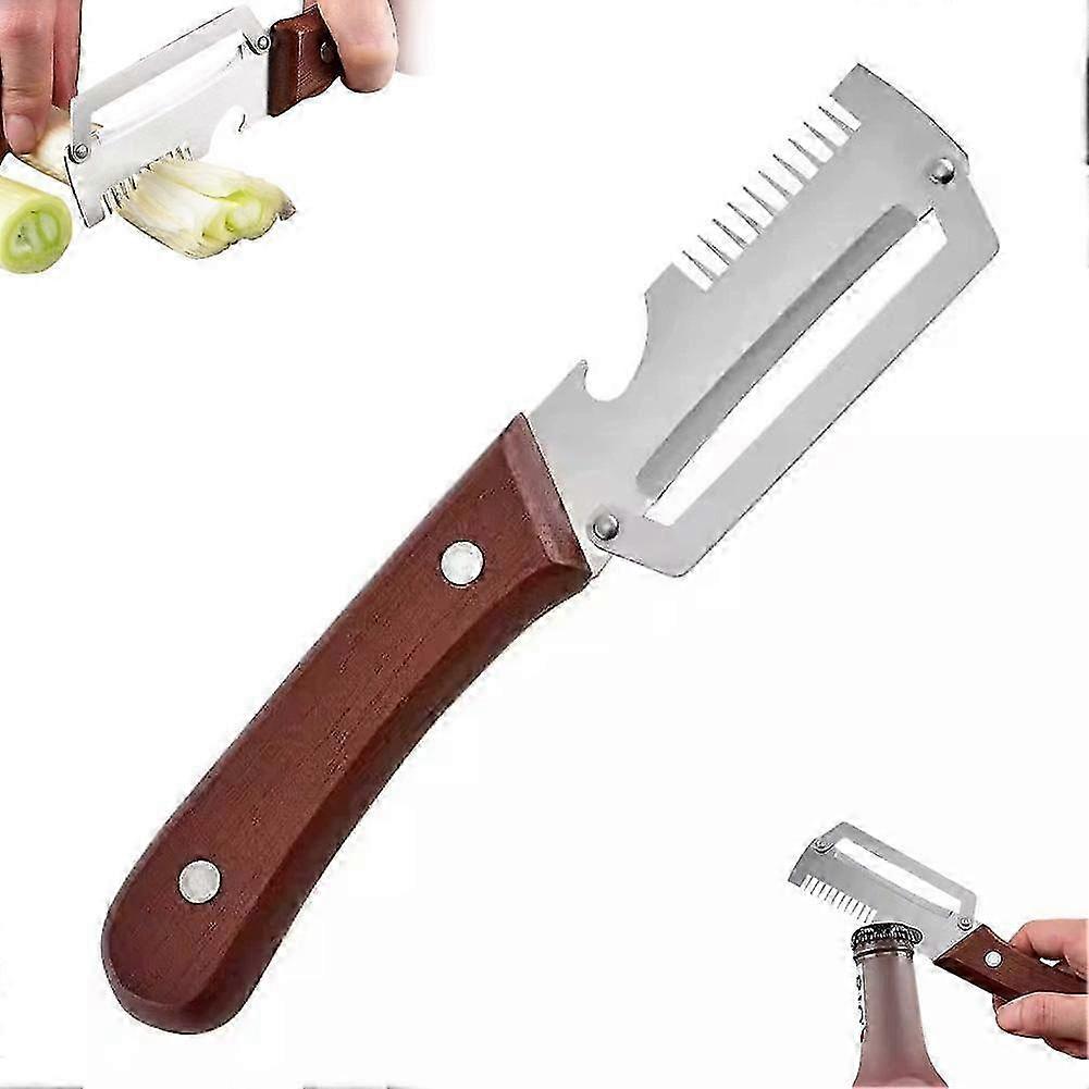 Three Function Kitchen Tool Onion Slicer Peeler Bottle Opener