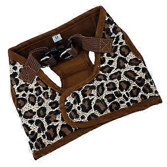 Gilet de harnais de poitrine en toile pour chien de compagnie - Taille M (imprimé léopard)