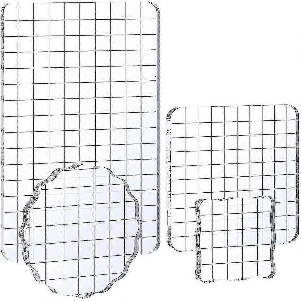4 Pack Large Acrylic Stamp Block Clear Stamping Tools Set