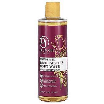 Dr. Jacobs Naturals, Reichhaltiges, pflanzenbasiertes Castile-Duschgel, Verjüngende Rose, 473 ml, 2er-Pack
