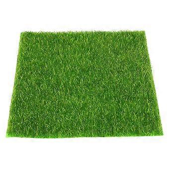 Mini Fake Lawn Artificial Grass Lawn for Garden Decor 3Pcs Green Plastic