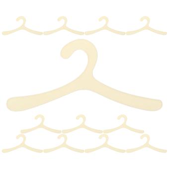Pet Apparel Hangers for Small Dogs and Cats 12Pcs Beige ABS Clothes Hangers