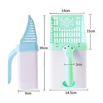 Conjunto de ferramentas para limpeza de areia de gato com pá e caixa de lixo - Artigos para animais de estimação
