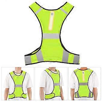 Gilet di sicurezza riflettente per esterni con luce a LED compatibile con corsa notturna ad alta visibilità giallo