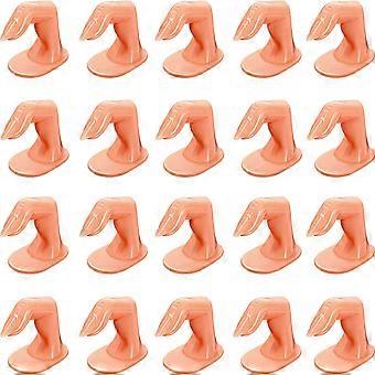 20 Pezzi Pratica Manicure Dita con Unghie Finte Dita di Formazione per Gel Acrilico Nail Art Mano Nail Art Formazione Display Decorazione