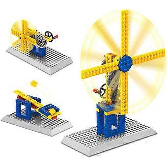 WANGE Science Kit 3in1 Mulino a vento STEM Apprendimento Costruzione Giocattolo Set regalo educativo per bambini Playset di ingegneria meccanica