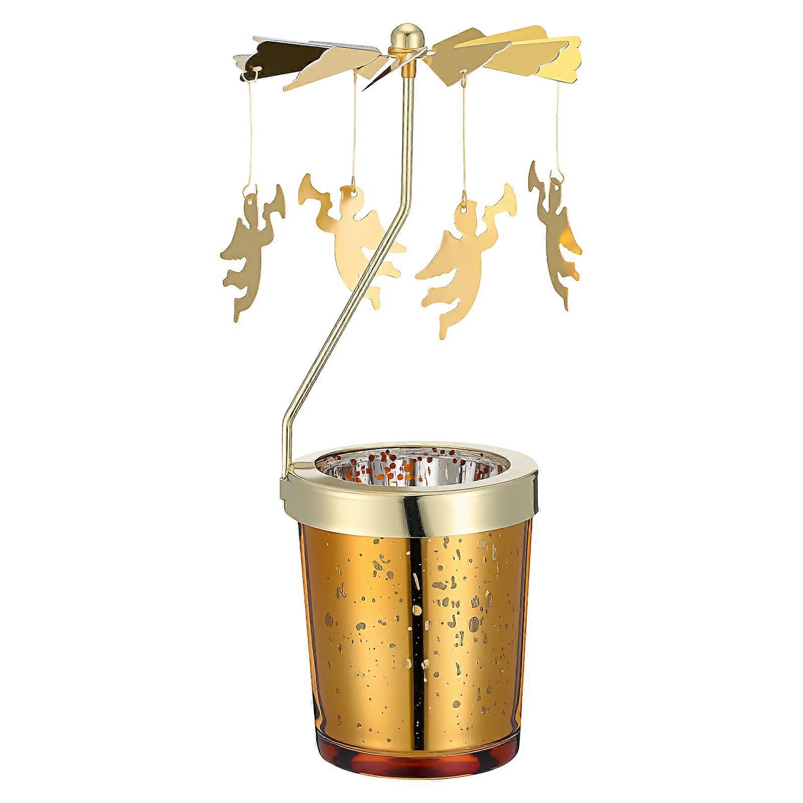 1Pc Rotating Candlestick Tabletop Candlestick Decoration Romantic Candlestick