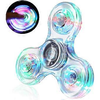 Lichtgevende kristallen LED-fidgetspinner - 3-pack wit feestspeelgoed