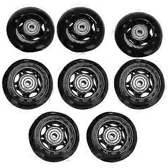 8 Pack 64mm Inline Skate Wheels with Bearings - Indoor/Outdoor Replacement Roller Skate Wheels
