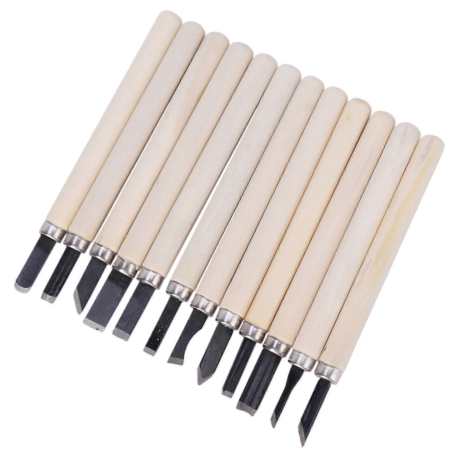 12pc Professional Wood Carving Hand Chisel Knife Tool Set Woodworkers Gouges Multicolor