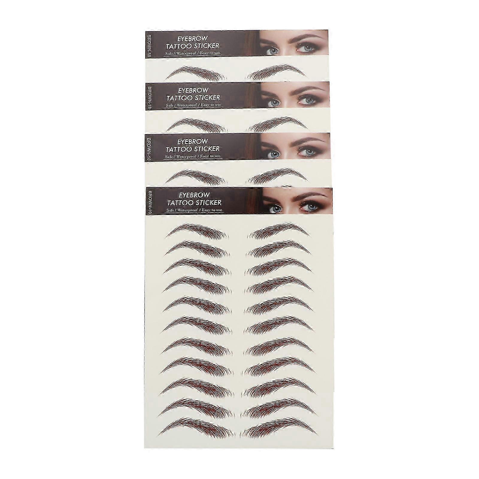 4 Sheets Eyebrows Sticker False Eyebrows Tattoos Temporary Eyebrows Tattoos