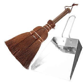 Pet Cleaning Brush with Dustpan for Cleaning 5Sets Brown Color