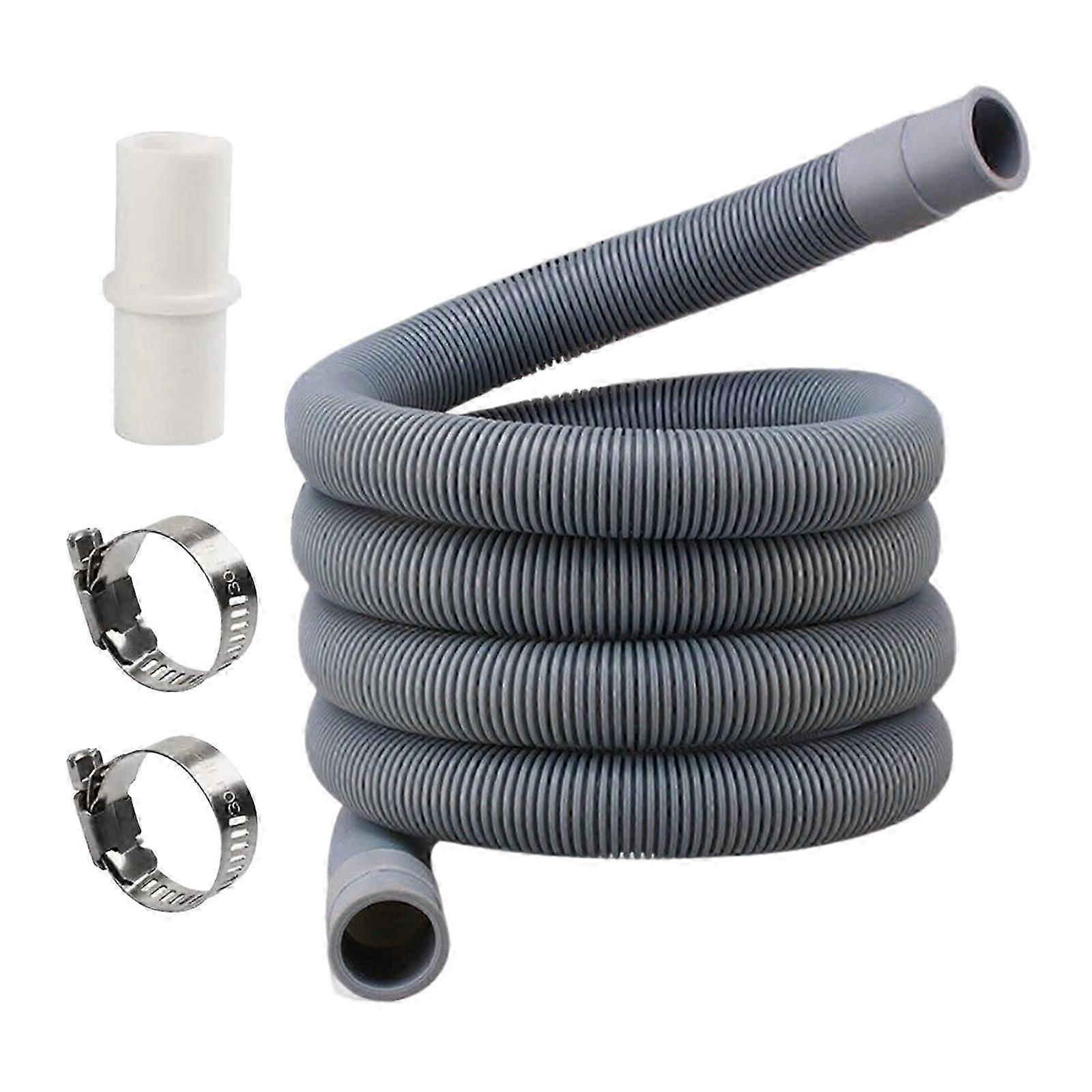 Automatic Washer Drain Hose Set 2 Meters Corrugated Replacement Durable