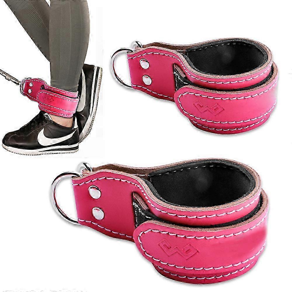 Strength Ankle Straps for Cable Machines (Pair) - Double D-Ring Attachment, Adjustable